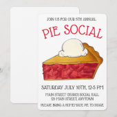 Invitation Pie Social Party Dessert Bake Vente fraise (Devant / Derrière)