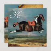 Invitation Piebald Horse"Cehero Parchemin d'élevage Monogramm (Devant / Derrière)