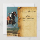 Invitation Piebald Horse"Cehero Parchemin d'élevage Monogramm (Dos)