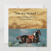 Invitation Piebald Horse"Cehero Parchemin d'élevage Monogramm (Dos)