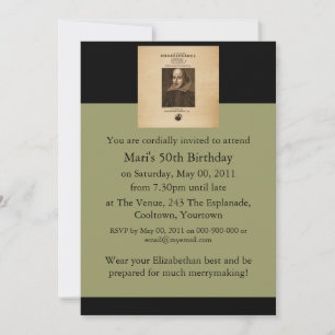 Invitation Pièce avant du premier film de Shakespeare