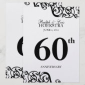 Invitation Pièce centrale de table pour réception d'anniversa (Devant / Derrière)