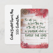 Invitation Pièce de théâtre de Noël sur un verset de la Bible (Devant / Derrière)