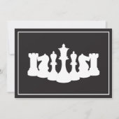Invitation Pièce d'échecs noir et blanc sophistiquée Annivers (Dos)