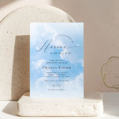 Invitation Piece of Heaven Blue Sky Clouds Boy Baby Shower