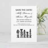 Invitation Pièces de jeu d'échecs Art vintage (Debout devant)
