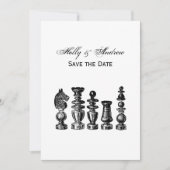Invitation Pièces de jeu d'échecs Art Vintage (Devant)