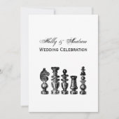 Invitation Pièces de jeu d'échecs Art vintage (Devant)