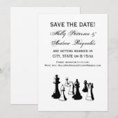 Invitation Pièces de Jeu d'Échecs Art Vintage #2 (Devant / Derrière)