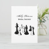 Invitation Pièces de Jeu d'Échecs Art Vintage #2 (Debout devant)