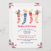 Invitation Pièces de Noël suspendues avec sollicitation de so (Devant / Derrière)