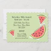 Invitation Pièces de pastèque vert BBQ d'été horizontal (Dos)
