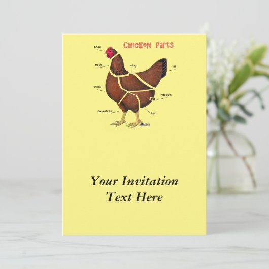 Invitation Pièces de poulet (Debout devant)