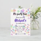 Invitation Pièces de puzzles colorés (Debout devant)