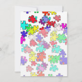 Invitation Pièces de puzzles colorés (Dos)