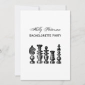 Invitation Pièces d'échecs Art Vintage (Devant)
