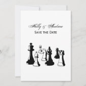 Invitation Pièces d'échecs Art Vintage #2 (Devant)