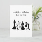 Invitation Pièces d'échecs Art Vintage #2 (Debout devant)