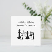 Invitation Pièces d'échecs Art Vintage #2 (Debout devant)