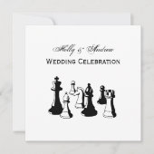 Invitation Pièces d'échecs Art Vintage #2 (Devant)