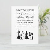 Invitation Pièces d'échecs Art Vintage #2 (Debout devant)