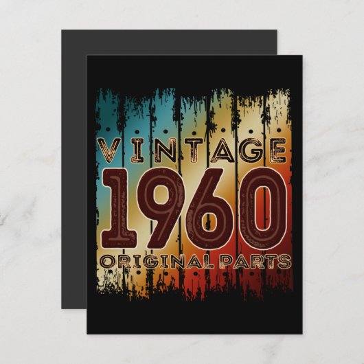 invitation pièces d'origine vintage 1960 (Devant / Derrière)