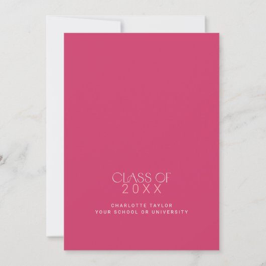Invitation Pied moderne | Hot rose Yay Grad Graduation Party (Dos)