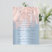 Invitation Pieds baby shower Argent fille garçon Royal Rose B (Debout devant)