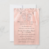 Invitation Pieds baby shower Silver Girl Garçon Royal Rose Bl (Devant)
