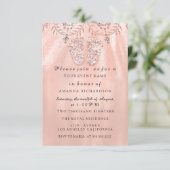 Invitation Pieds baby shower Silver Girl Garçon Royal Rose Bl (Debout devant)