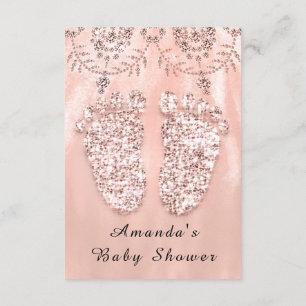Invitation Pieds baby shower Silver Girl Garçon Royal Rose Bl