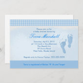 Invitation Pieds Bleus Baby shower Taille de l'invitation : 5 (Devant / Derrière)