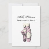 Invitation Pieds de danseuse sur pointes #3 rose clair (Devant)