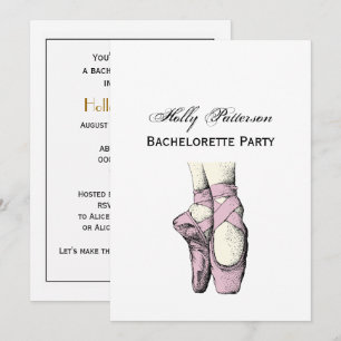 Invitation Pieds de danseuse sur pointes #3 rose clair