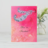 Invitation PIEDS DE DIAMONDE, étincelles roses (Debout devant)