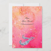 Invitation PIEDS DE DIAMONDE, étincelles roses (Dos)