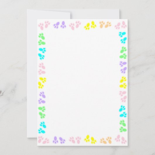 Invitation Pieds de lapin de Pâques Bordure personnalisée (Devant)