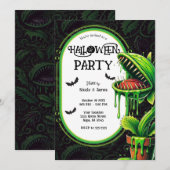 Invitation Piège de Vénus Fête d'Halloween à la Slime Verte  (Devant / Derrière)