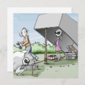 Invitation Piège pour homme extraterrestre enterrement de vie (Devant / Derrière)