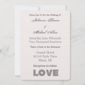 Invitation Pierre Beige Crème Amour Argent (Devant)