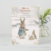 Invitation Pierre classique lapin de Noël (Debout devant)