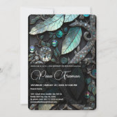 Invitation Pierre de cristal Iridescente, Platine, Argent, tu (Devant)