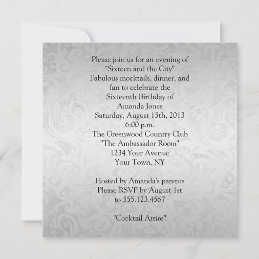 Invitation Pierre de ruban vert émeraude douce 16 (Dos)