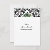 Invitation PIERRE GEMME DAMASK MONOGRAMME vert jade blanc rsv (Dos)