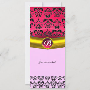 INVITATION PIERRE GEMMÉE MONOGRAMME DAMAS