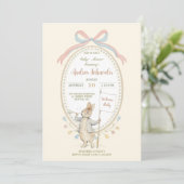 Invitation Pierre le Baby shower du jardin de rubans Rabbit (Debout devant)