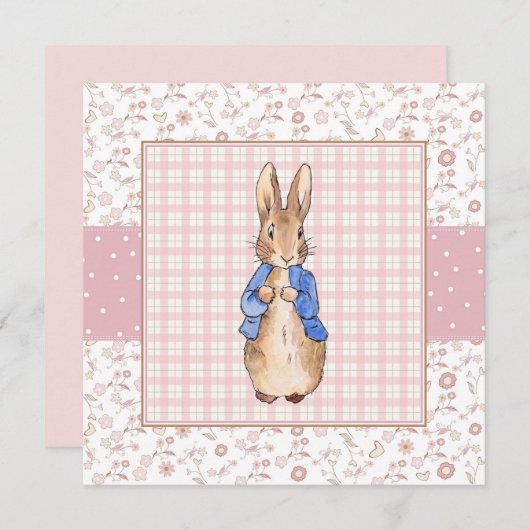 Invitation Pierre le lapin (Devant / Derrière)