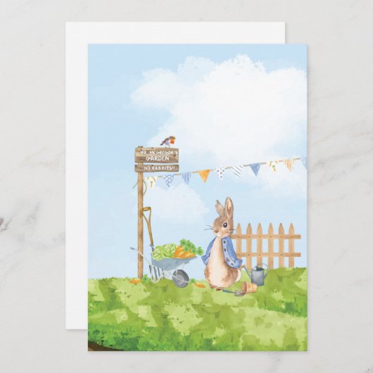 Invitation Pierre le lapin (Devant / Derrière)