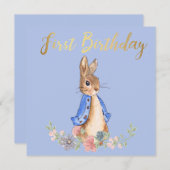 Invitation Pierre le Lapin avec Texte de Premier Anniversaire (Devant / Derrière)