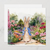 Invitation Pierre le lapin dans son jardin (Devant / Derrière)